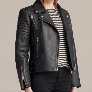 All Saints - Papin genuine leather jacket in black